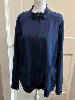 IFlex Cherokee Large Scrubs Jacket Cover Up Navy Full-Zip Women's